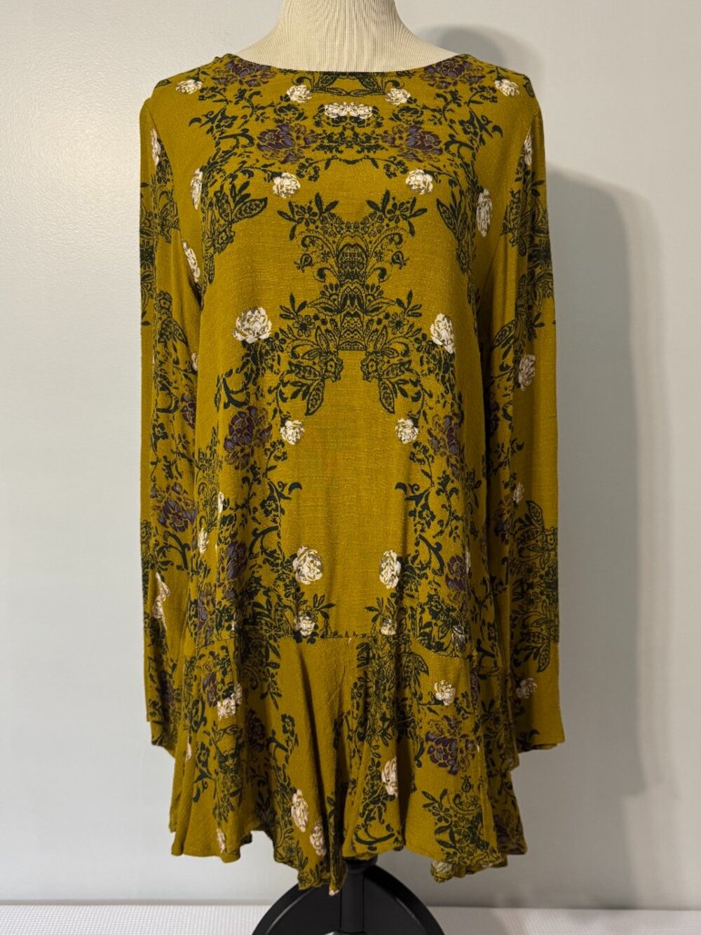 FREE PEOPLE Smooth Talker Floral Print Open Back Tunic Dress - Picture 3 of 9